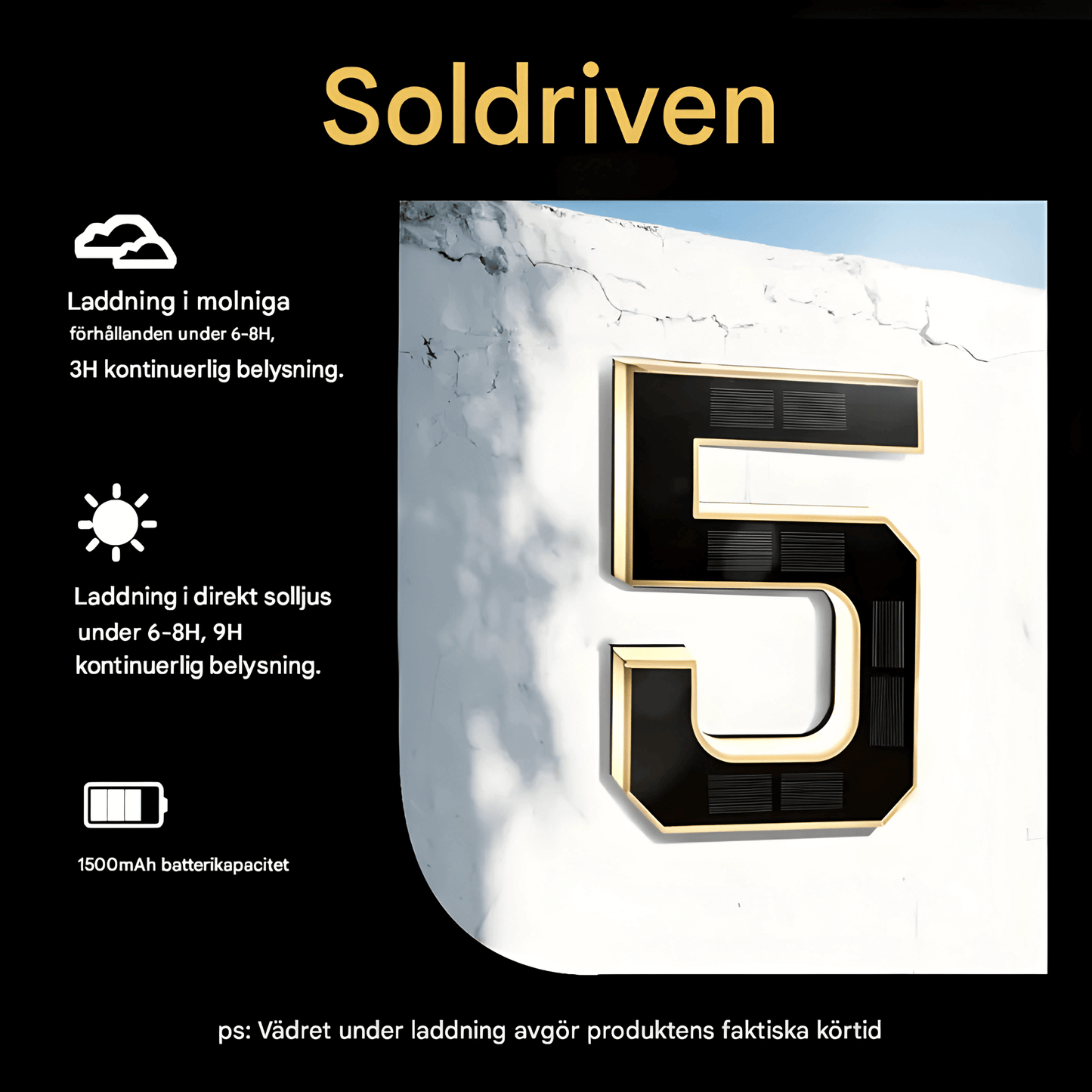 LjusNummer Pro – Energieffektiv solcellslampa med smart sensor och enkel montering.