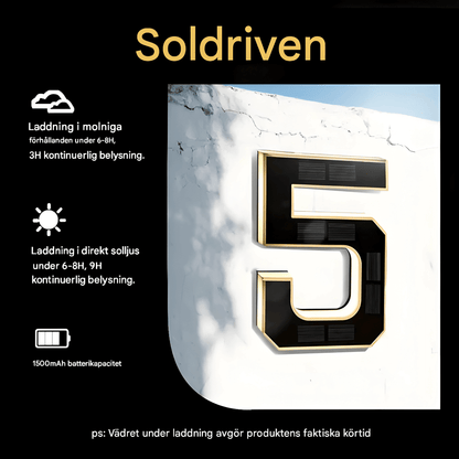 LjusNummer Pro – Energieffektiv solcellslampa med smart sensor och enkel montering.