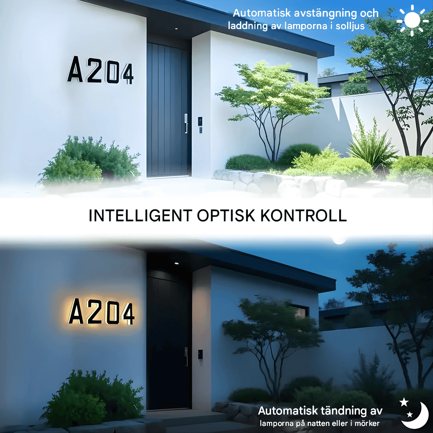 LjusNummer Pro – Energieffektiv solcellslampa med smart sensor och enkel montering.