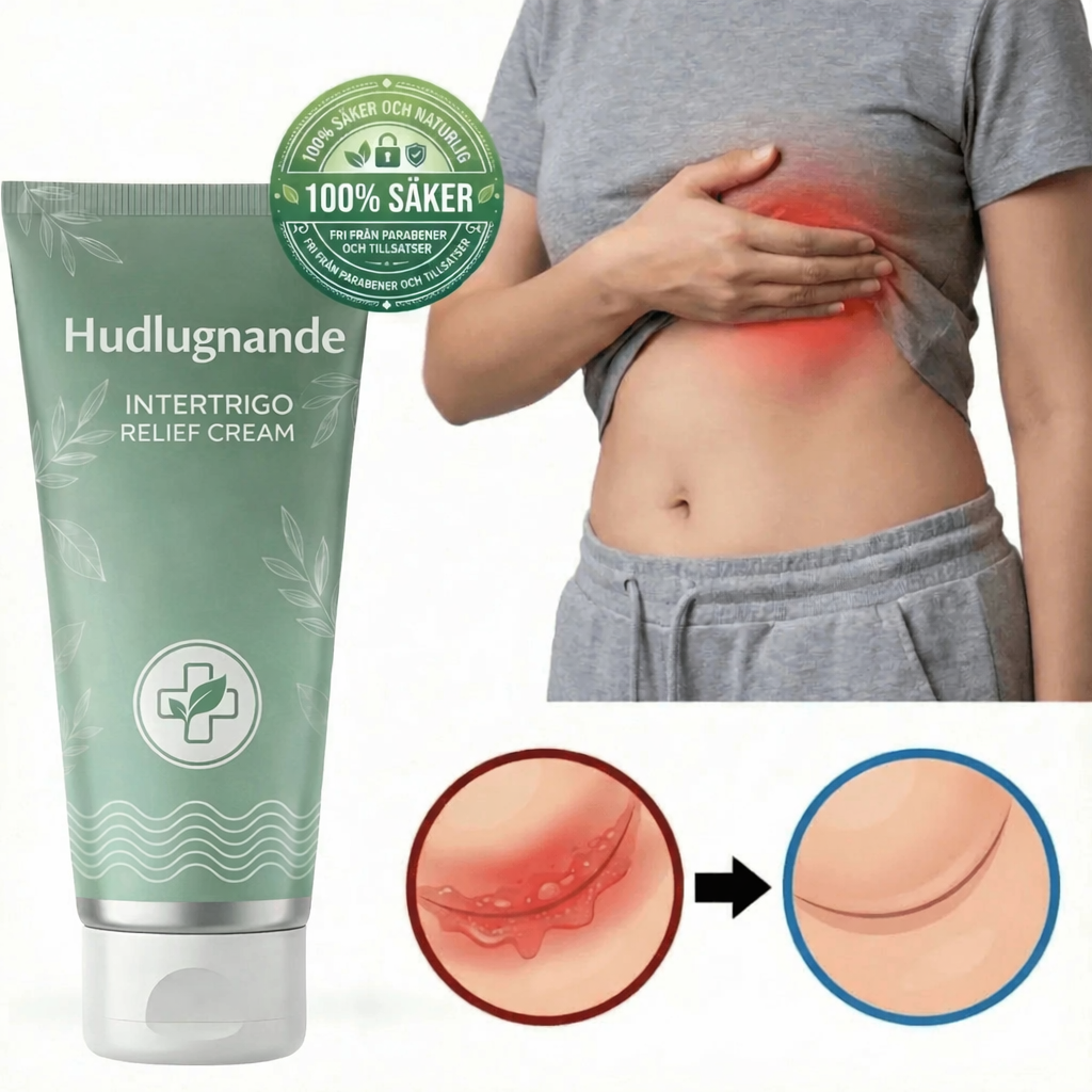 Hudlugnande Intertrigo Lindrande kräm