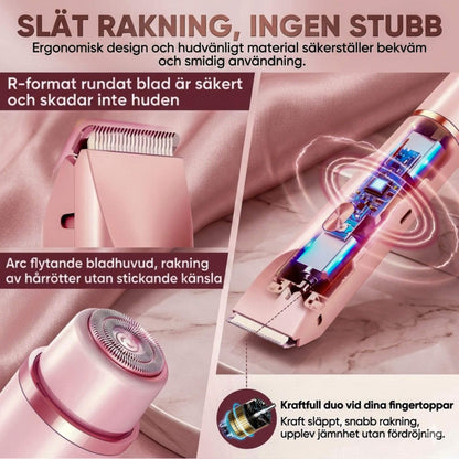 LumiSilk – Elektrisk Rakapparat för Kvinnor | 2-i-1 vattentålig